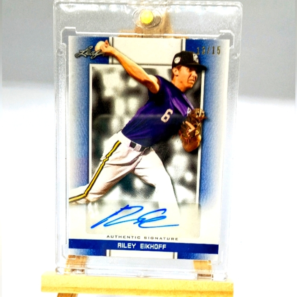 SP 13/15 Riley Eikhoff Auth. Signature #BA-REI 2019 Leaf Perfect Game Showcase